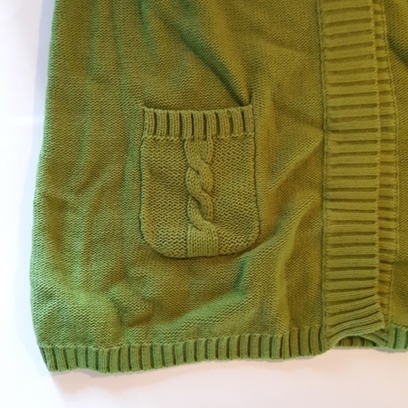 J.Khaki green girls large cardigan sweater - Picture 2 of 3